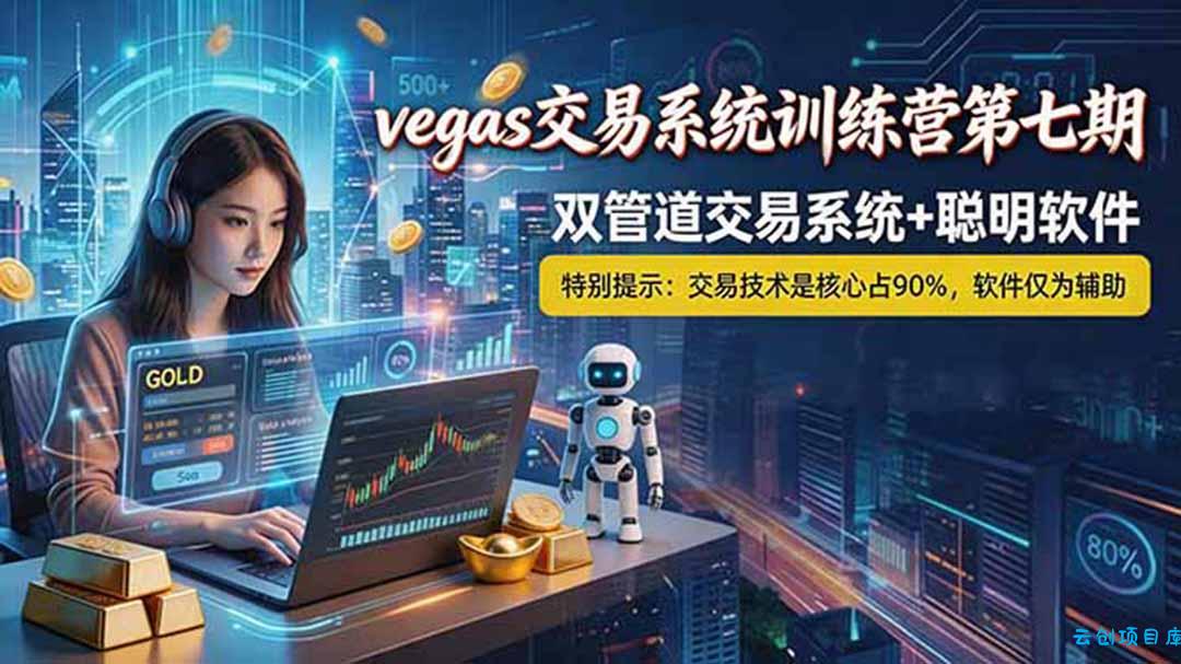 【海外美金AI搬砖】Vegas交易技术+聪明软件， 黄金期货日赚50-1000U， 长期稳定，小白轻松上手-云创项目库