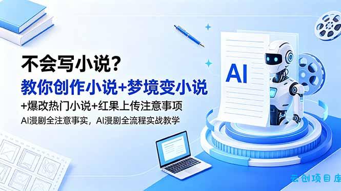 不会写小说？教你创作小说+梦境变小说+爆改热门小说+红果上传注意事项，AI漫剧全流程实战教学-云创项目库