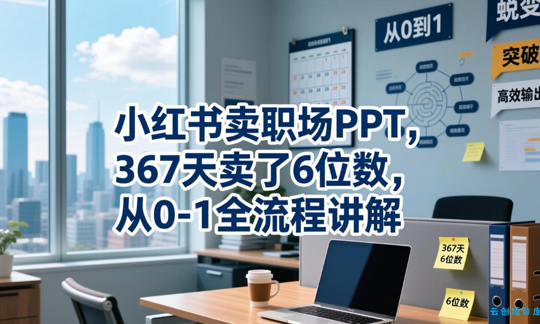 小红书卖职场PPT，367天卖了6位数，从0-1全流程讲解-云创项目库