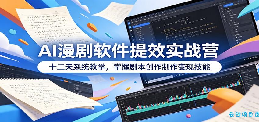 AI漫剧软件提效实战营：十二天系统教学，掌握剧本创作制作变现技能-云创项目库