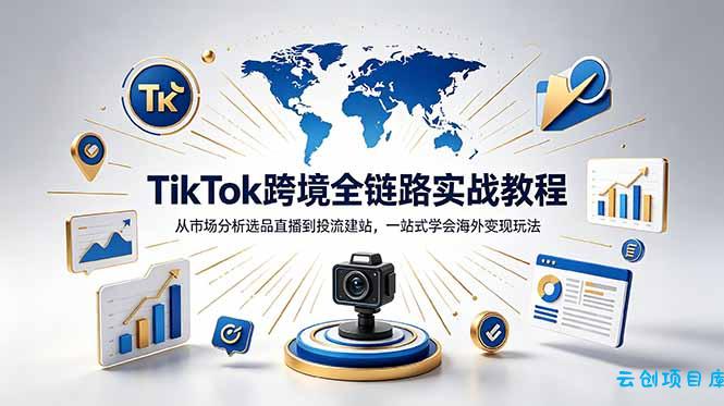 TikTok+独立站跨境基础全套教程，拆解平台盈利逻辑，新手从零跑通变现全流程-云创项目库