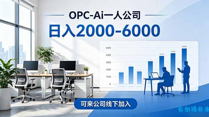 2026创业新风口—OPC一人公司模式震撼首发！日收益2000-6000+，项目绿色长久，安全稳健，合…-云创项目库