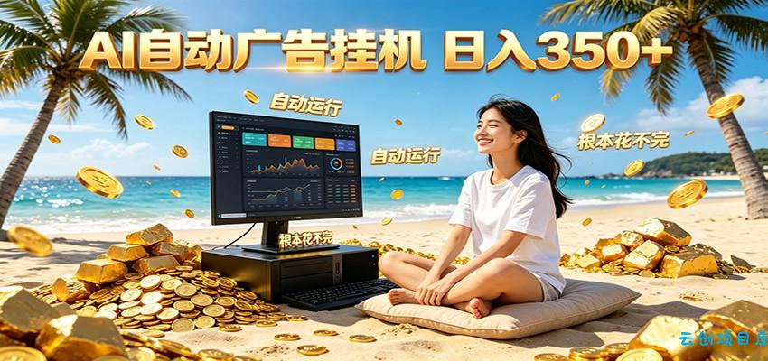 AI自动广告挂机 日入350+ 真正做到躺赚式变现,根本花不完!-云创项目库