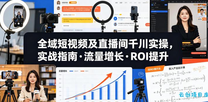 全域短视频及直播间千川实操，实战指南·流量增长·ROI提升(更新)-云创项目库