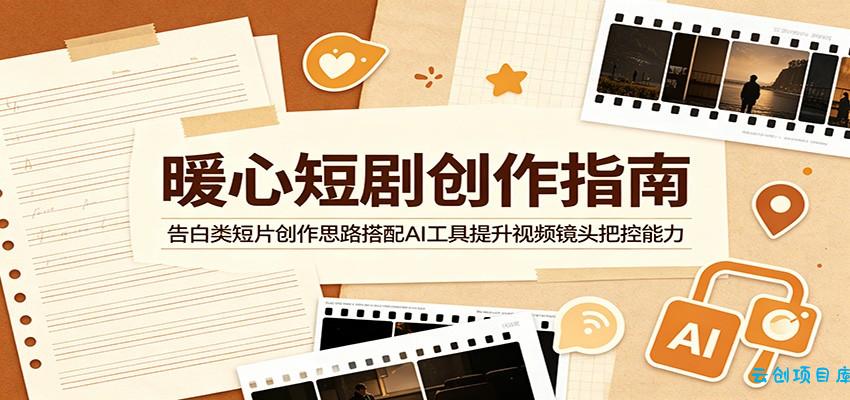 暖心短剧创作指南：告白类短片创作思路搭配AI工具提升视频镜头把控能力-云创项目库