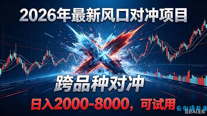 2026创业新风口！最新对冲！跨品种对冲！日收益2000-6000+-云创项目库