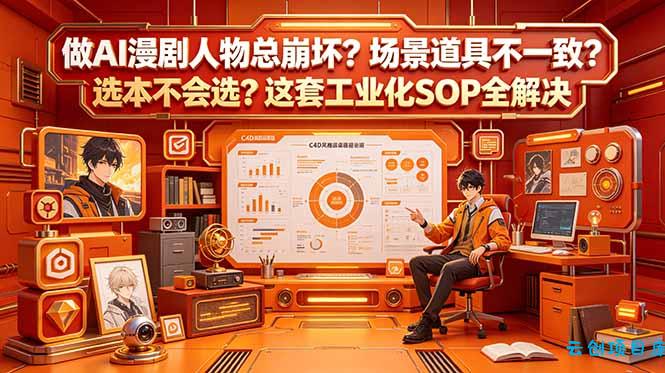 做AI漫剧人物总崩坏？场景道具不一致？选本不会选？这套工业化SOP全解决 (更新-云创项目库
