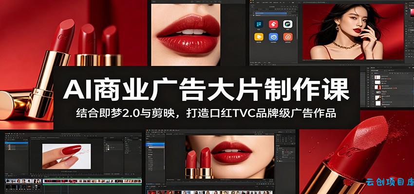 AI商业广告大片制作课：结合即梦2.0与剪映，打造口红TVC品牌级广告作品-云创项目库