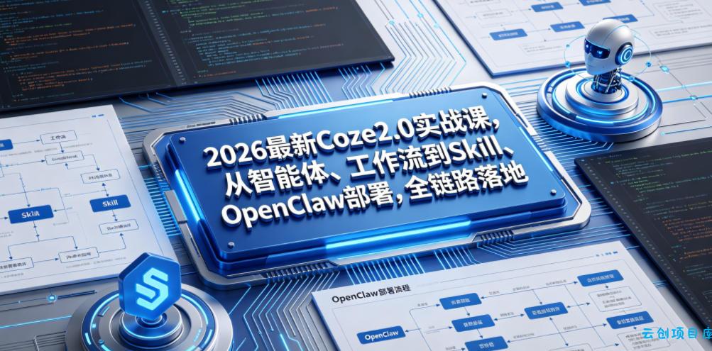 2026最新Coze2.0实战课,从智能体、工作流到Skill、OpenClaw部署,全链路落地