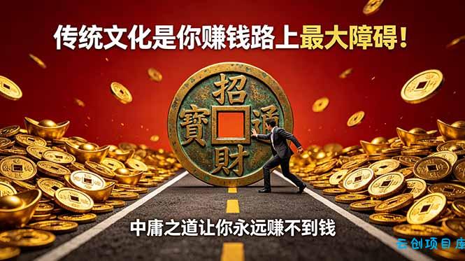 付费文章：传统文化是你赚钱路上最大障碍！中庸之道让你永远赚不到钱-云创项目库