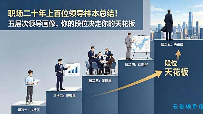 付费文章：职场二十年上百位领导样本总结！五层次领导画像，你的段位决定你的天花板-云创项目库