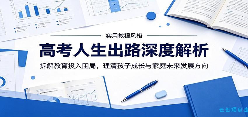 高考人生出路深度解析：拆解教育投入困局，理清孩子成长与家庭未来发展方向-云创项目库