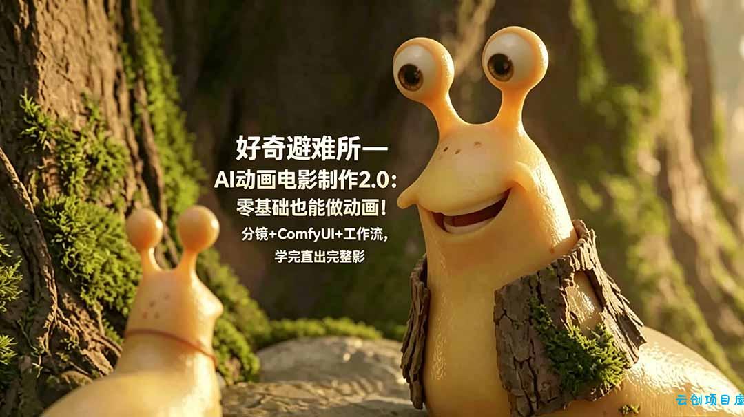 好奇避难所—AI动画电影制作2.0：零基础也能做动画！分镜+ComfyUI+工作流，学完直出完整影片-云创项目库