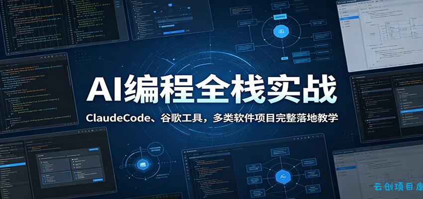 AI编程全栈实战：ClaudeCode、谷歌工具，多类软件项目完整落地教学-云创项目库