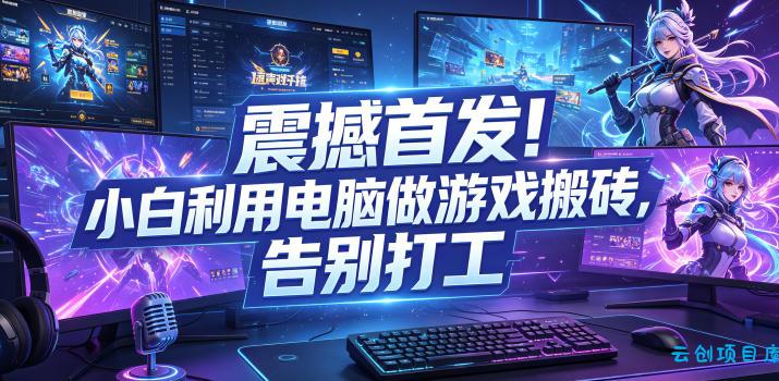 震撼首发!小白利用电脑做游戏搬砖,告别打工【揭秘】