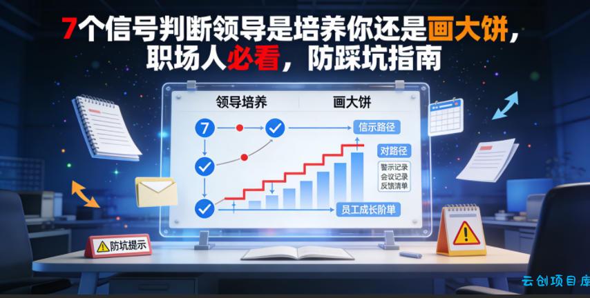 付费文章：7个信号判断领导是培养你还是画大饼，职场人必看，防踩坑指南-云创项目库