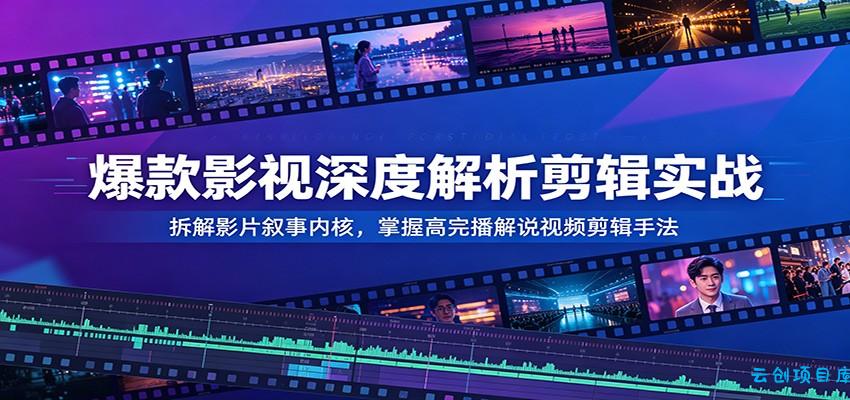 爆款影视深度解析剪辑实战：拆解影片叙事内核，掌握高完播解说视频剪辑手法-云创项目库