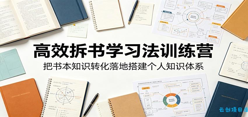 高效拆书学习法训练营，把书本知识转化落地搭建个人知识体系-云创项目库