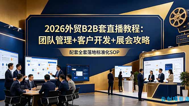 2026外贸B2B套直播教程：团队管理+客户开发+展会攻略，配套全套落地标准化SOP-云创项目库
