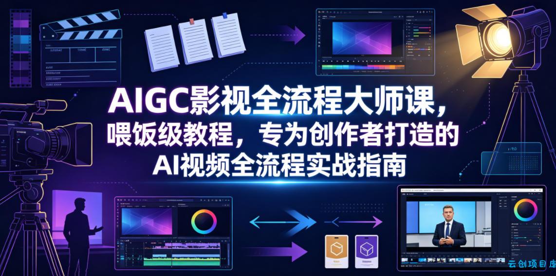 AIGC影视全流程大师课,喂饭级教程,专为创作者打造的AI视频全流程实战指南