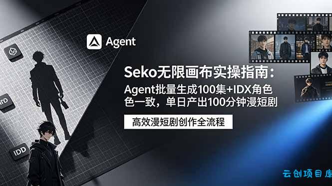 Seko无限画布实操指南：Agent批量生成100集+IDX角色一致，单日产出100分钟漫短剧-云创项目库
