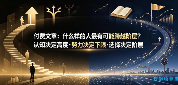 付费文章:什么样的人最有可能跨越阶层?认知决定高度·努力决定下限·选择决定阶层