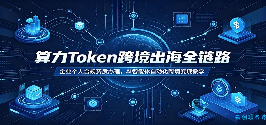 算力Token跨境出海全链路：企业个人合规资质办理，AI智能体自动化跨境变现教学-云创项目库