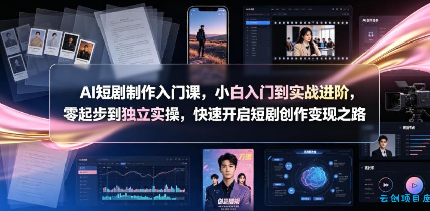 AI短剧制作入门课,小白入门到实战进阶,零起步到独立实操,快速开启短剧创作变现之路