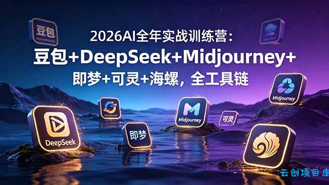 2026AI全年实战训练营：豆包+DeepSeek+Midjourney+即梦+可灵+海螺，全工具链-云创项目库