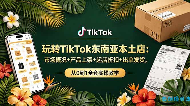 玩转TikTok东南亚本土店：市场概况+产品上架+起店折扣+出单发货，从0到1全套实操教学-云创项目库