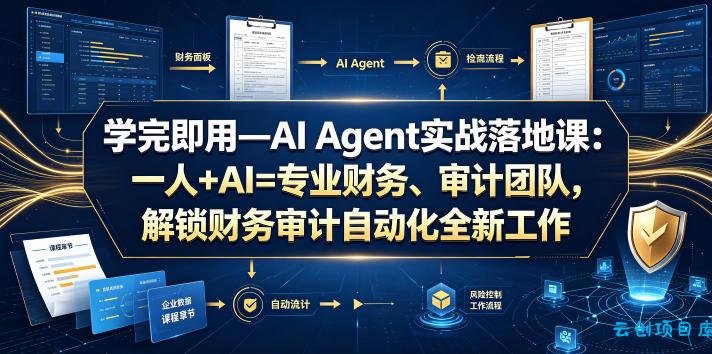 学完即用—AI Agent实战落地课:一人+AI=专业财务、审计团队,解锁财务审计自动化全新工作模式
