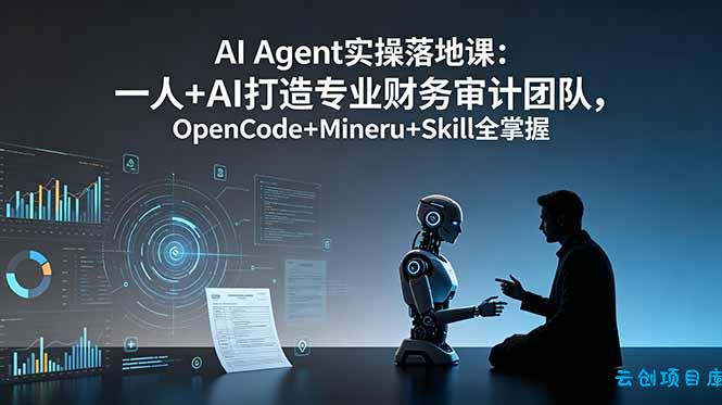 AI Agent实操落地课：一人+AI打造专业财务审计团队，OpenCode+Mineru+Skill全掌握-云创项目库