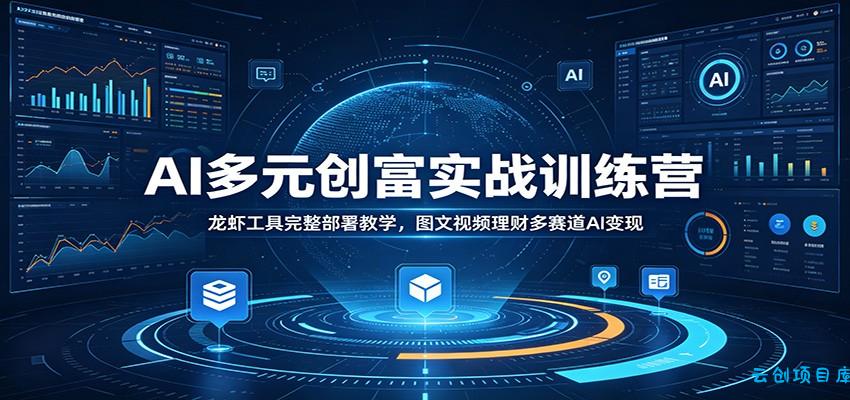 AI多元创富实战训练营：龙虾工具完整部署教学，图文视频理财多赛道AI变现-云创项目库