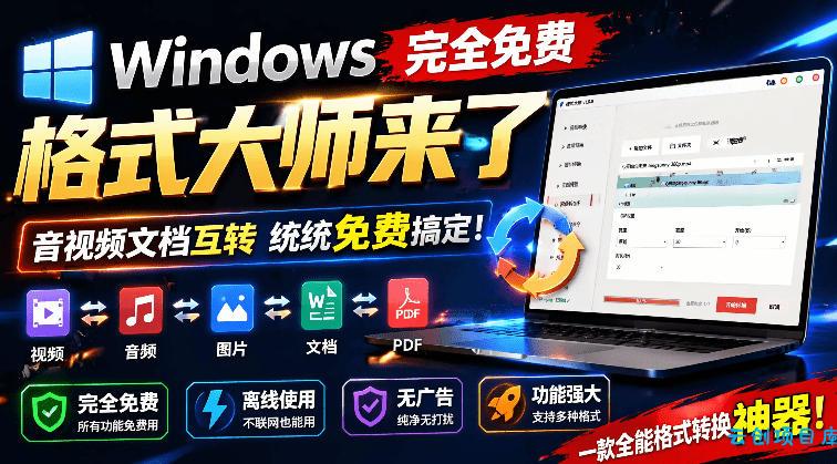 Windows完全免费格式大师来了,音视频文档互转统统免费搞定!免费无广,离线使用格式大师