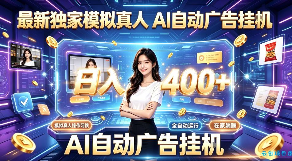 最新独家模拟真人，AI自动挂号挂G，日入400+，全程全自动运行，无需人工【揭秘】-云创项目库